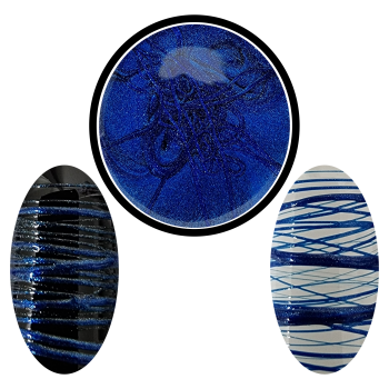 Spider/Geometric Line Art Gel Metallic Blue